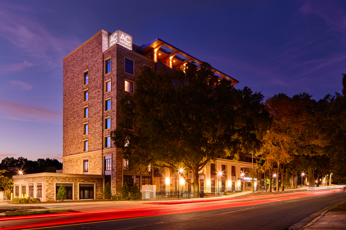Building at night - AC Hotel Charlotte - Southpark